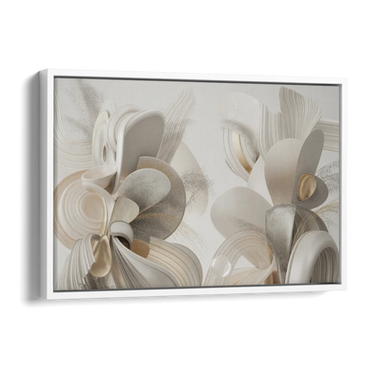 Ethereal Interplay White Abstract Side - White Canvas Wall Art