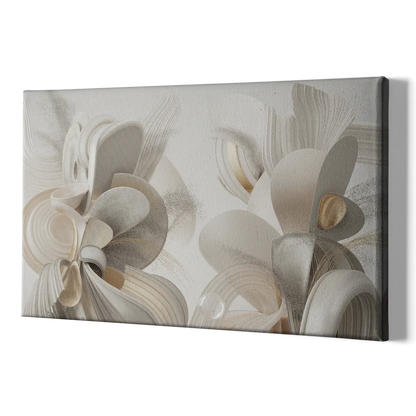 Ethereal Interplay White Abstract - Canvas Print Art Sides