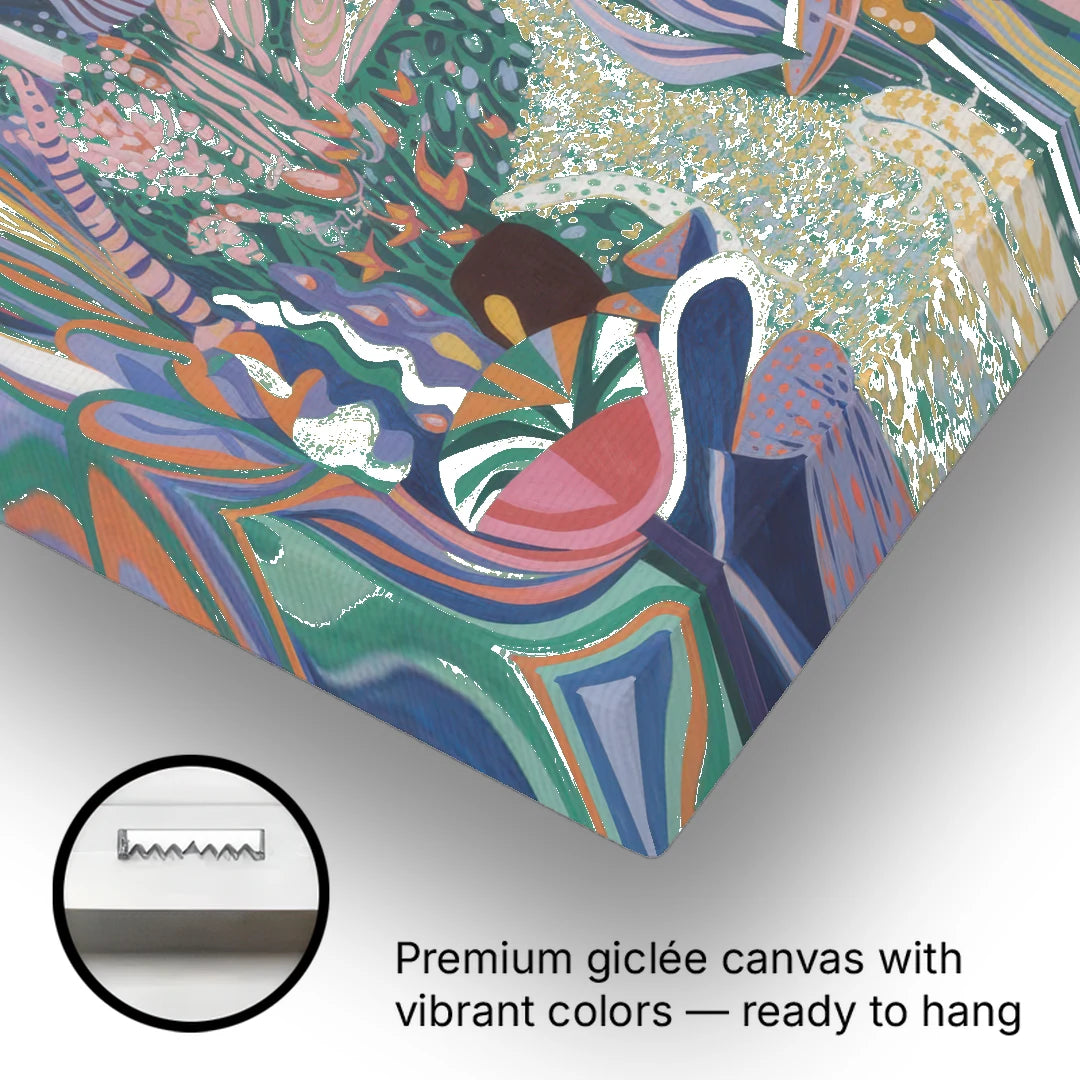 Ethereal Jewel Garden Colorful Abstract - Canvas Wall Art - Gallery Wrap Corner