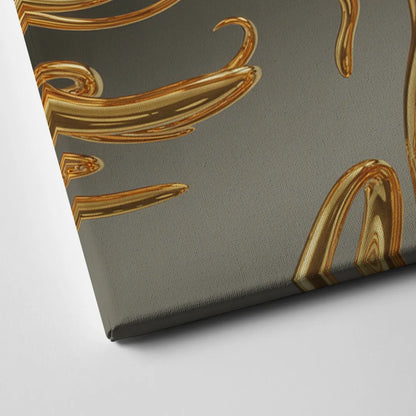 Ethereal Liquid Gold Abstract Canvas Close Up