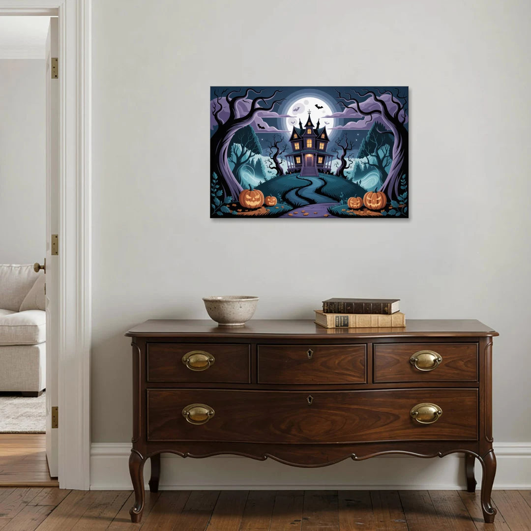 Ethereal Mansion Enchantment Halloween - Canvas Wall Art - Coffee Table - 36x24