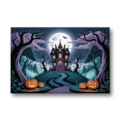 Ethereal Mansion Enchantment Halloween - Canvas Wall Art - Front