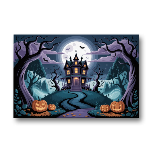 Ethereal Mansion Enchantment Halloween - Canvas Wall Art - Front