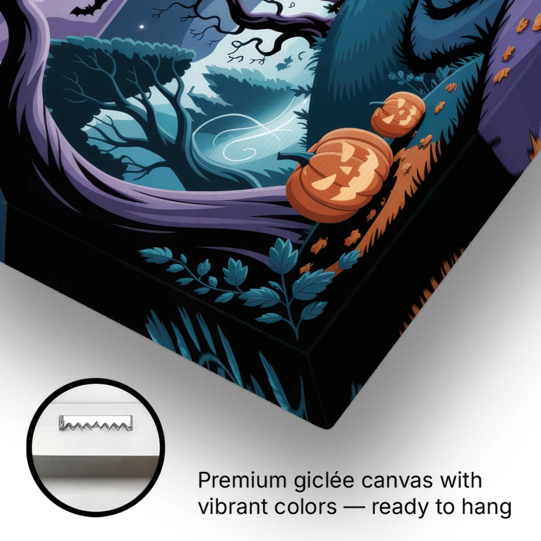 Ethereal Mansion Enchantment Halloween - Canvas Wall Art - Gallery Wrap Corner