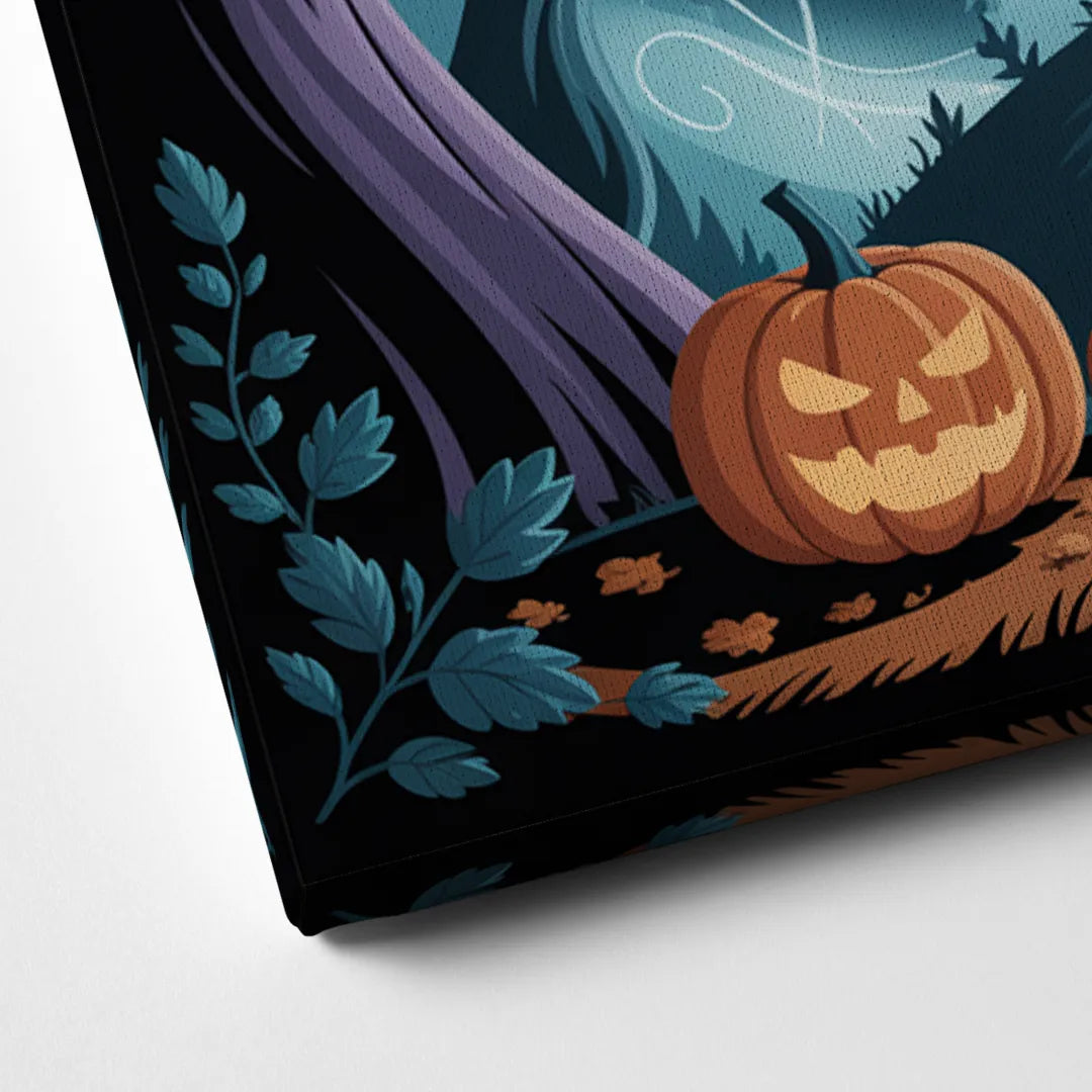 Ethereal Mansion Enchantment Halloween Canvas Close Up