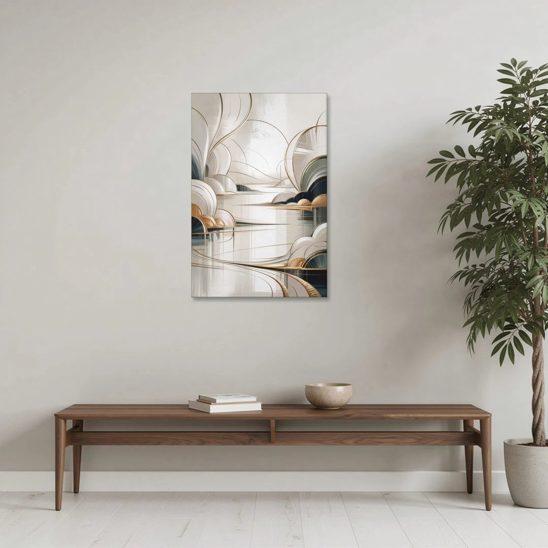 Ethereal Minimalist Serenity White Abstract - Canvas Wall Art - Coffee Table - 24x36