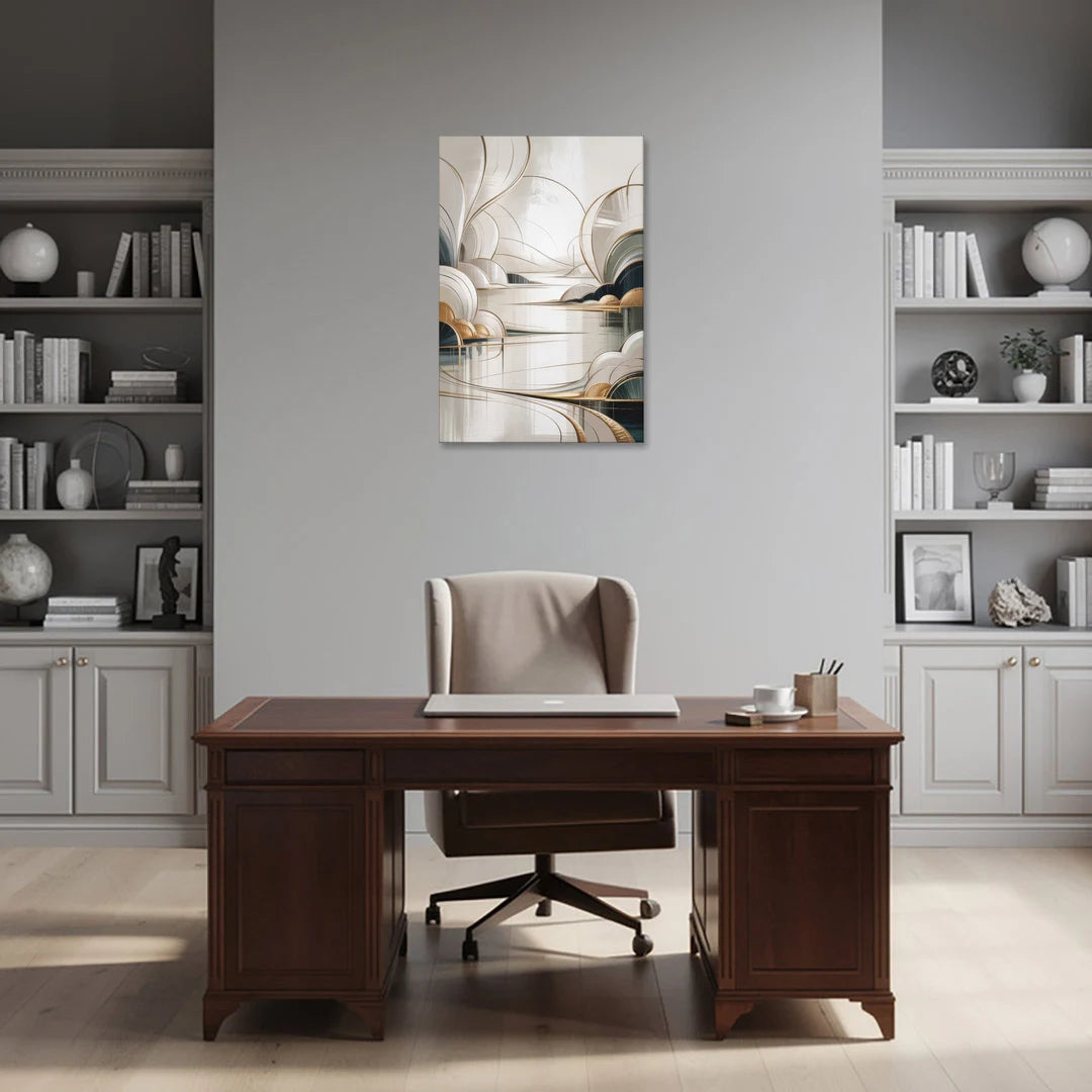 Ethereal Minimalist Serenity White Abstract - Canvas Wall Art - Office - 24x36