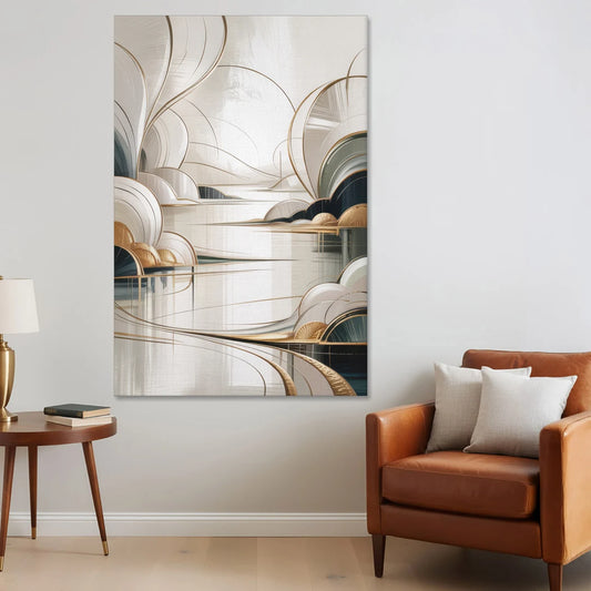 Ethereal Minimalist Serenity White Abstract - Canvas Wall Art - Sofa - 40x60