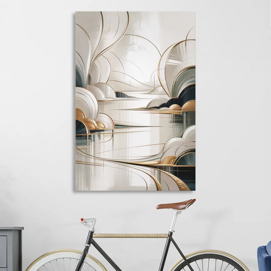 Ethereal Minimalist Serenity White Abstract Living Room - Canvas Wall Art