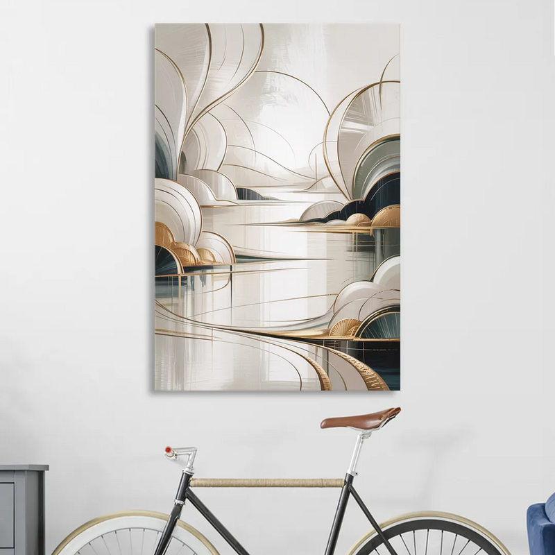 Ethereal Minimalist Serenity White Abstract Living Room - Canvas Wall Art