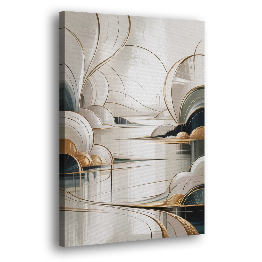 Ethereal Minimalist Serenity White Abstract Side - Canvas Wall Art