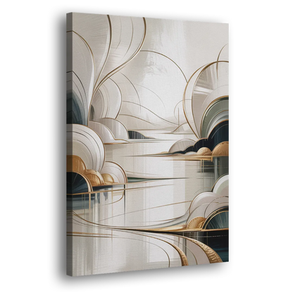Ethereal Minimalist Serenity White Abstract Side - Canvas Wall Art