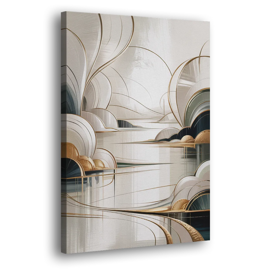 Ethereal Minimalist Serenity White Abstract Side - Canvas Wall Art