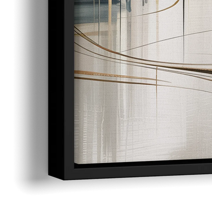 Ethereal Minimalist Serenity White Abstract - Close-Up Black Frame Canvas