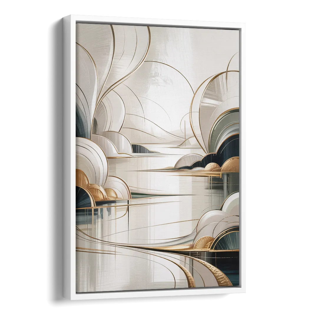Ethereal Minimalist Serenity White Abstract Side - White Canvas Wall Art