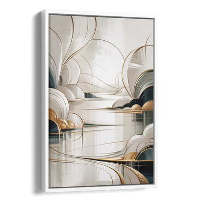 Ethereal Minimalist Serenity White Abstract Side - White Canvas Wall Art