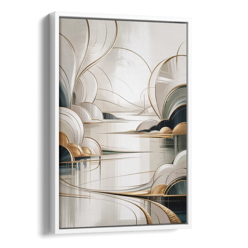 Ethereal Minimalist Serenity White Abstract Side - White Canvas Wall Art