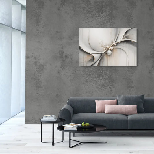 Ethereal Serenity White Abstract - Canvas Wall Art Living Room
