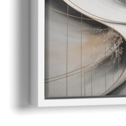 Ethereal Serenity White Abstract - Close-Up White Frame Canvas