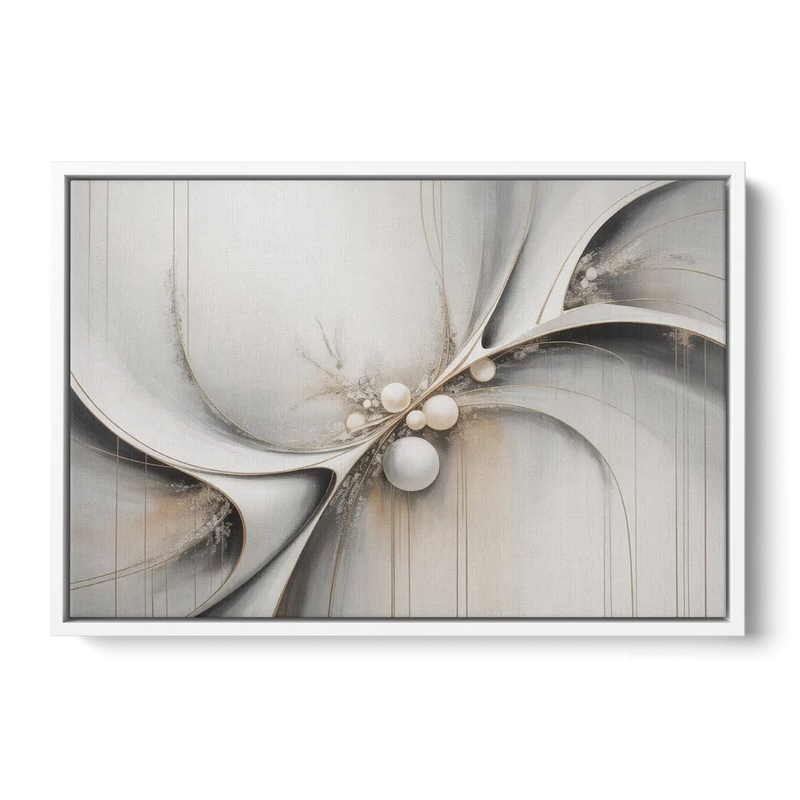 Ethereal Serenity White Abstract Front - White Canvas Wall Art