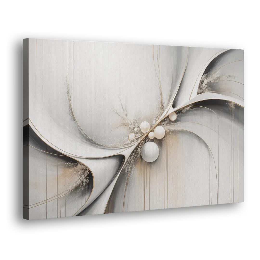Ethereal Serenity White Abstract Side - Canvas Wall Art