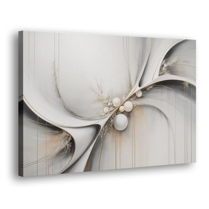 Ethereal Serenity White Abstract Side - Canvas Wall Art