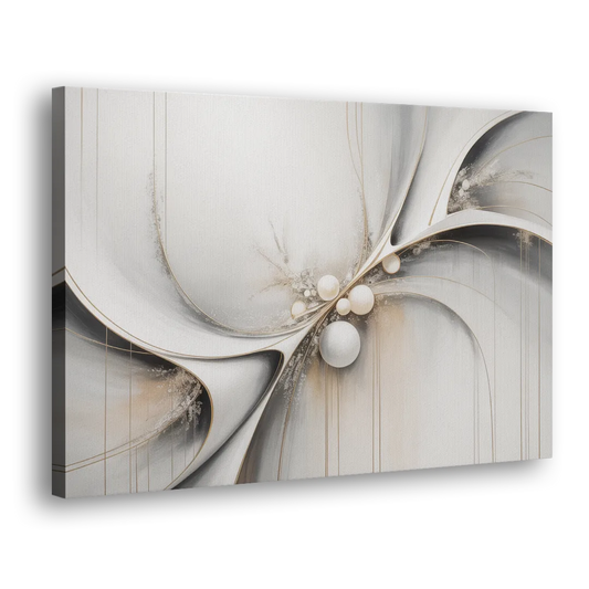 Ethereal Serenity White Abstract Side - Canvas Wall Art