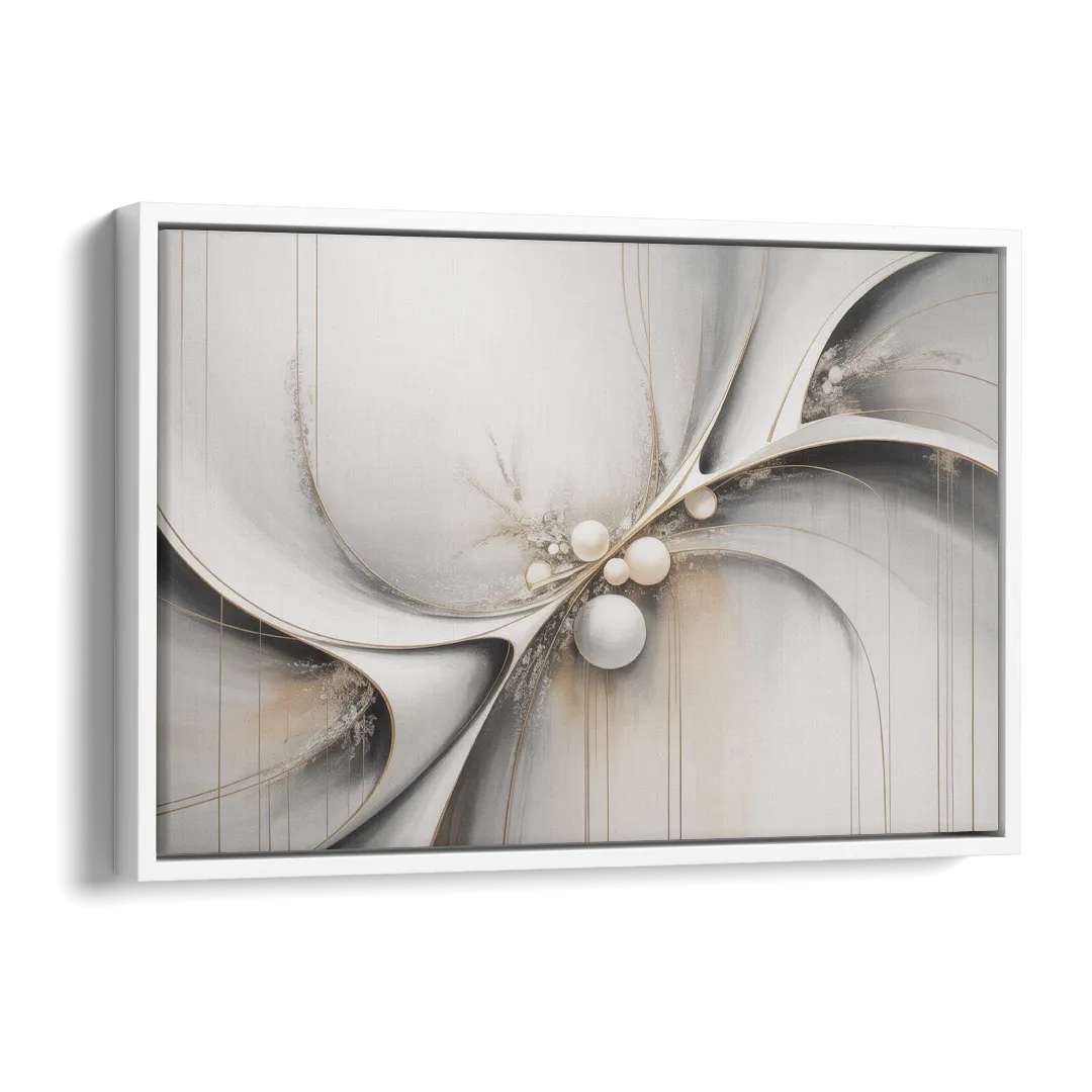 Ethereal Serenity White Abstract Side - White Canvas Wall Art