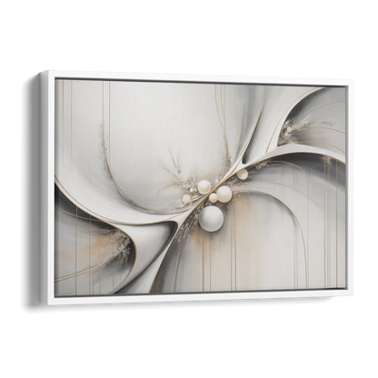 Ethereal Serenity White Abstract Side - White Canvas Wall Art