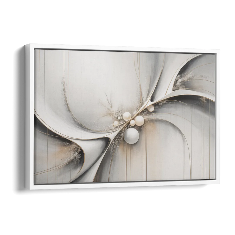 Ethereal Serenity White Abstract Side - White Canvas Wall Art