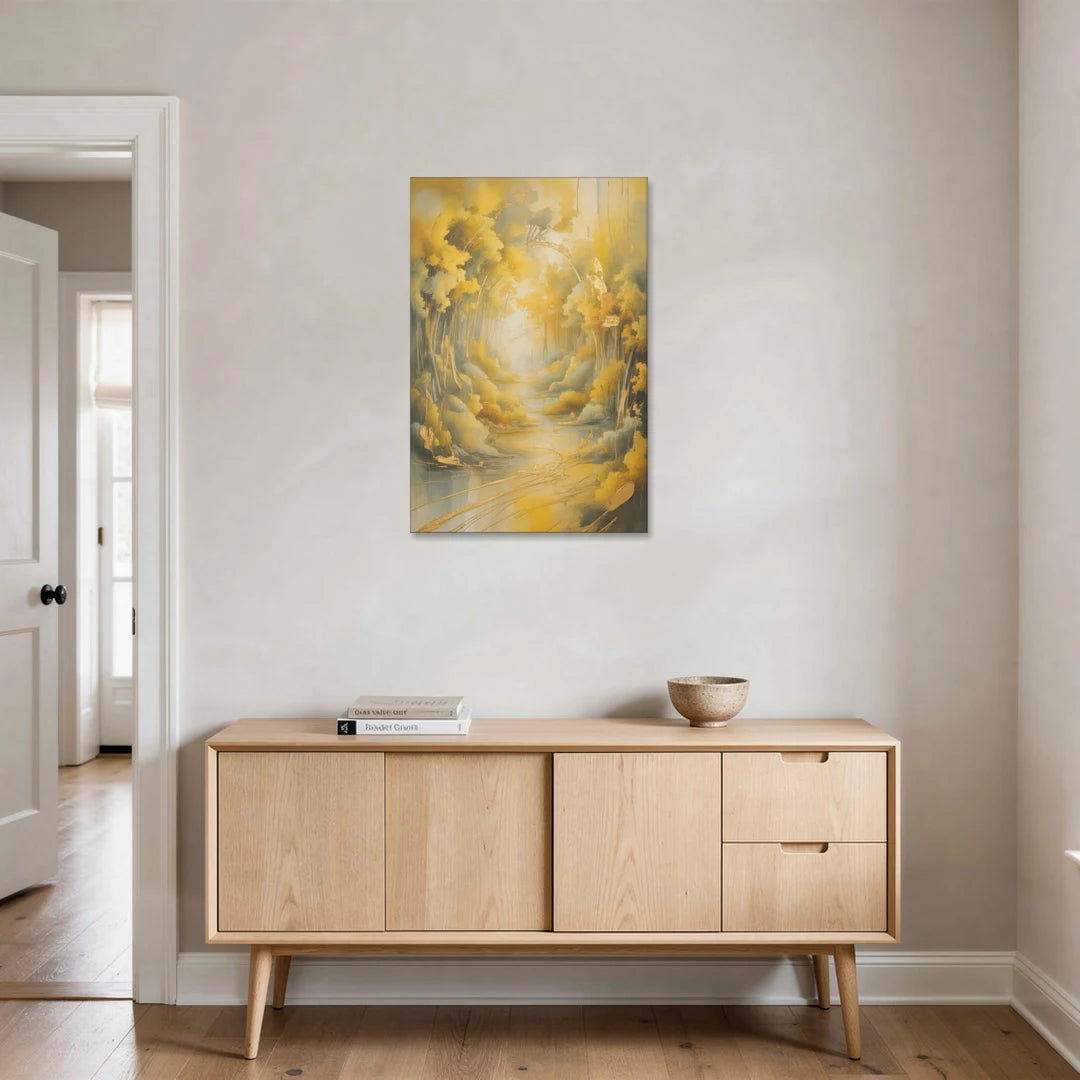 Ethereal Sunlight Yellow Abstract - Canvas Wall Art - Coffee Table - 24x36
