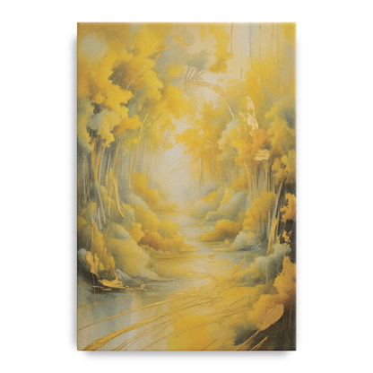 Ethereal Sunlight Yellow Abstract Front - Canvas Wall Art