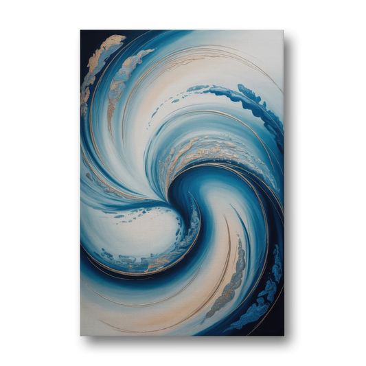 Ethereal Swirls in Blue Abstract - Canvas Wall Art - Front