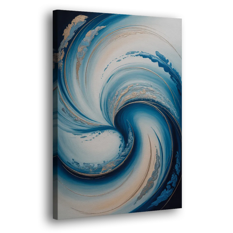 Ethereal Swirls in Blue Abstract - Canvas Wall Art
