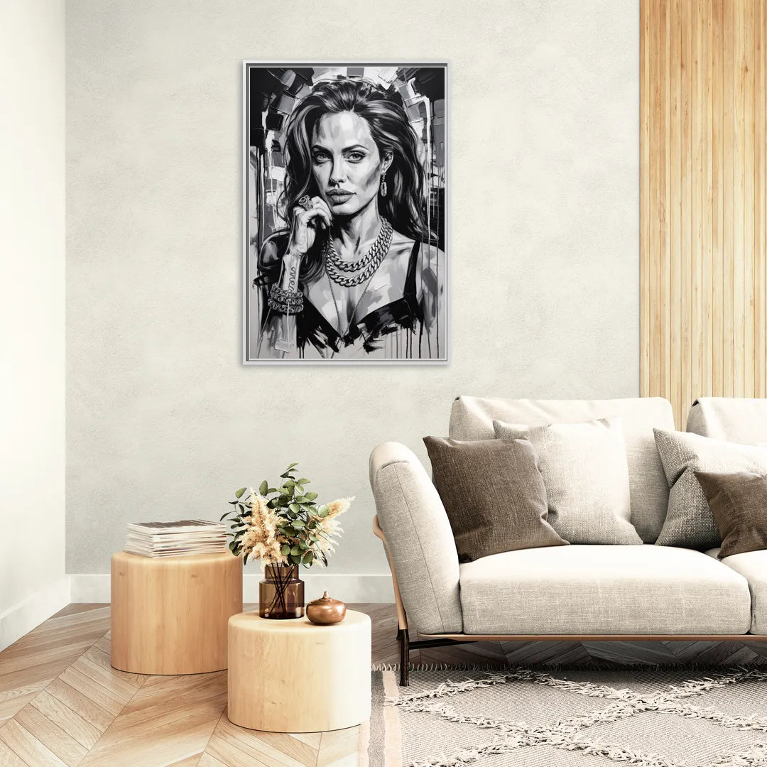 Ethereal - Living Room White Frame Canvas