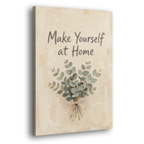 Eucalyptus Canvas Art Make Yourself at Home - Canvas Wall Art - Side