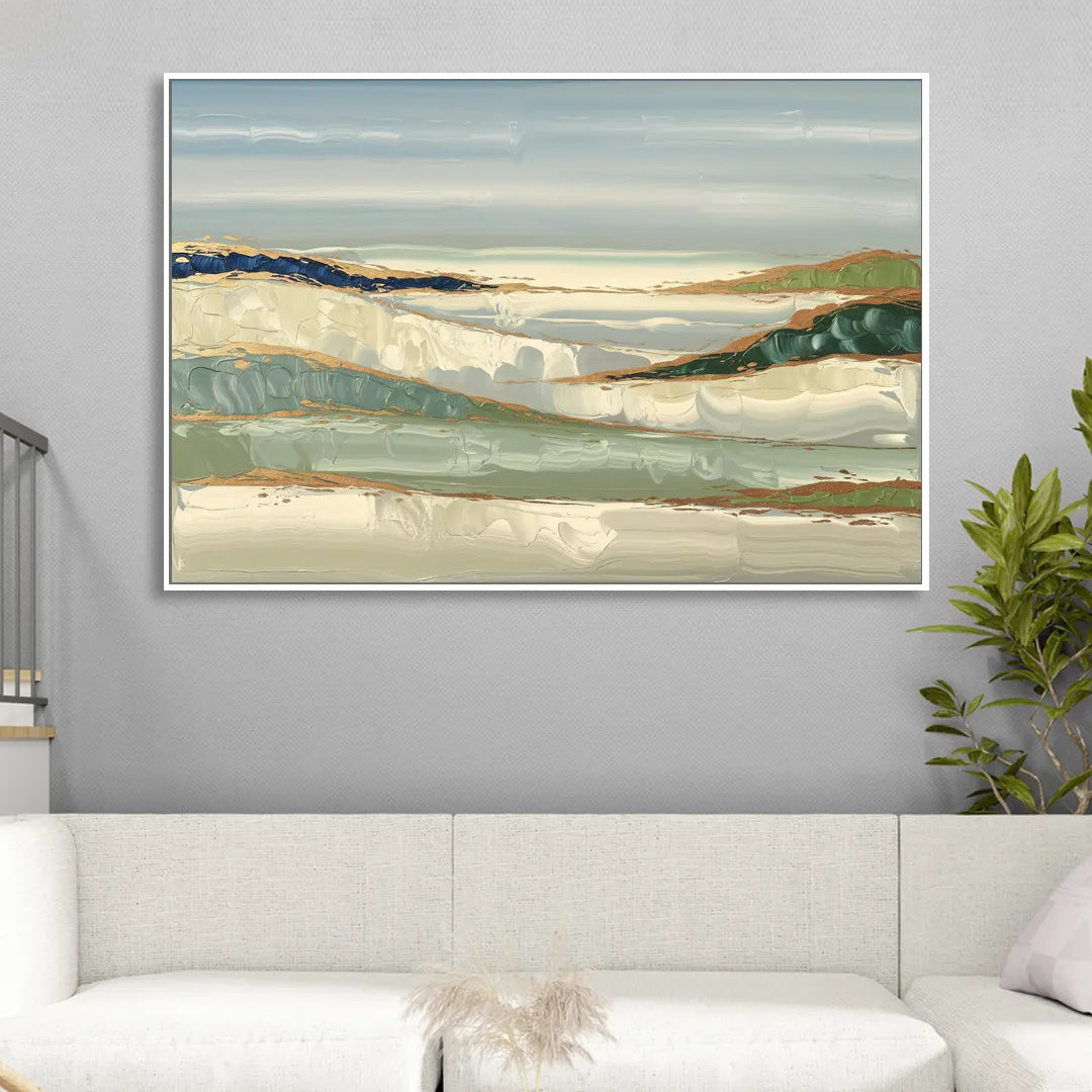 Eugene Abstract Landscape Sitting Room - White Canvas Wall Art