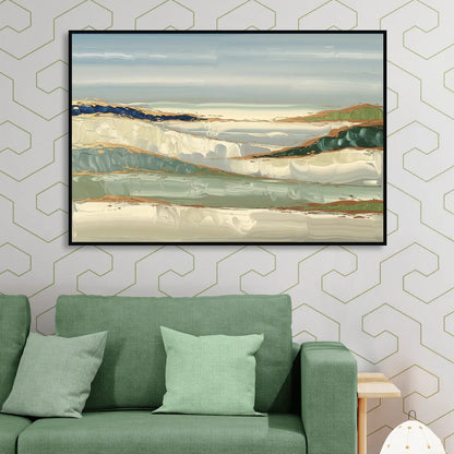 Eugene Abstract Landscape Living Room - Black Canvas Wall Art