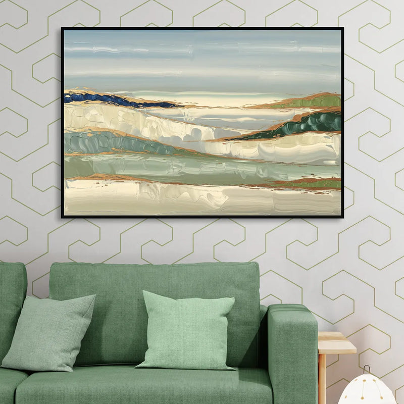 Eugene Abstract Landscape Living Room - Black Canvas Wall Art