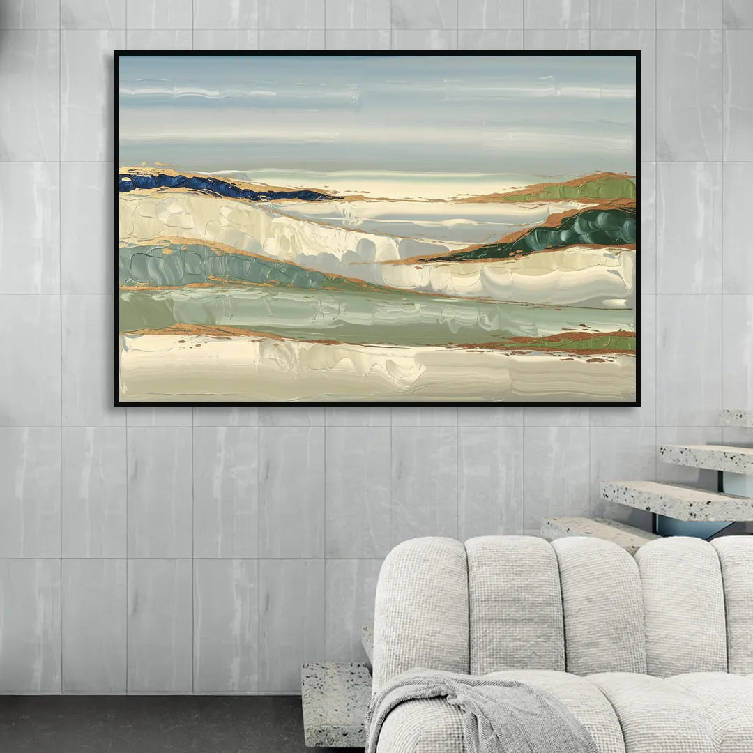 Eugene Abstract Landscape Sitting Room - Black Canvas Wall Art