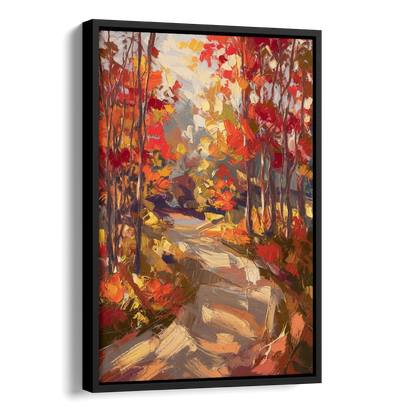 Eugene Autumn Scene Side - Black Canvas Wall Art