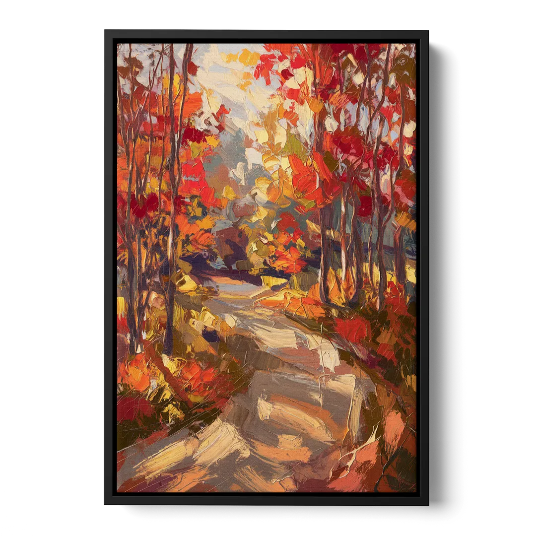 Eugene Autumn Scene Front - Black Canvas Wall Art