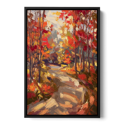 Eugene Autumn Scene Front - Black Canvas Wall Art