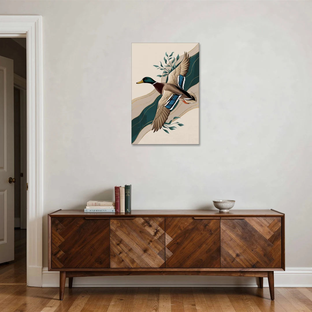 Eugene Ducks Fan Design - Canvas Wall Art - Coffee Table - 24x36