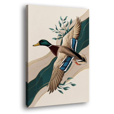 Eugene Ducks Fan Design - Canvas Wall Art - Side