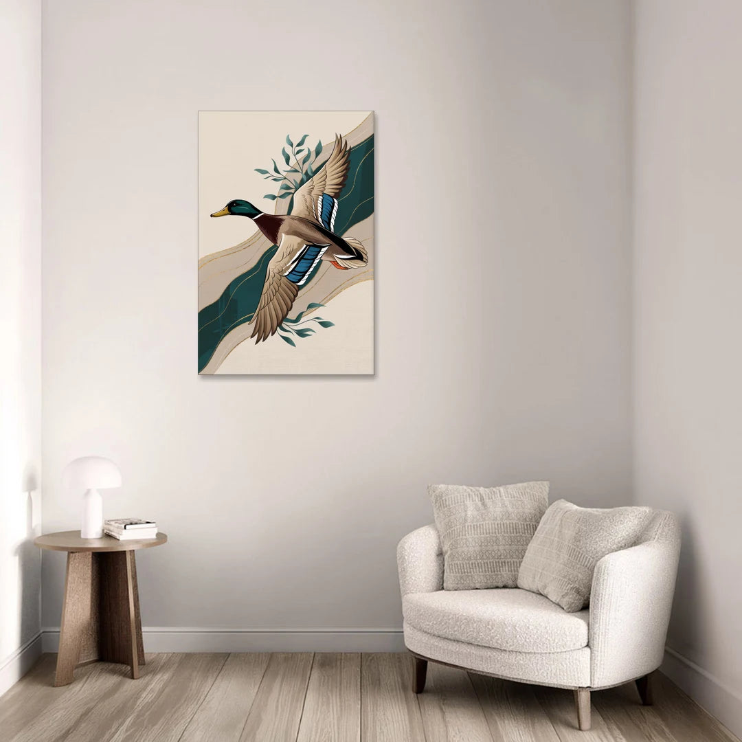 Eugene Ducks Fan Design - Canvas Wall Art - Sofa - 24x36