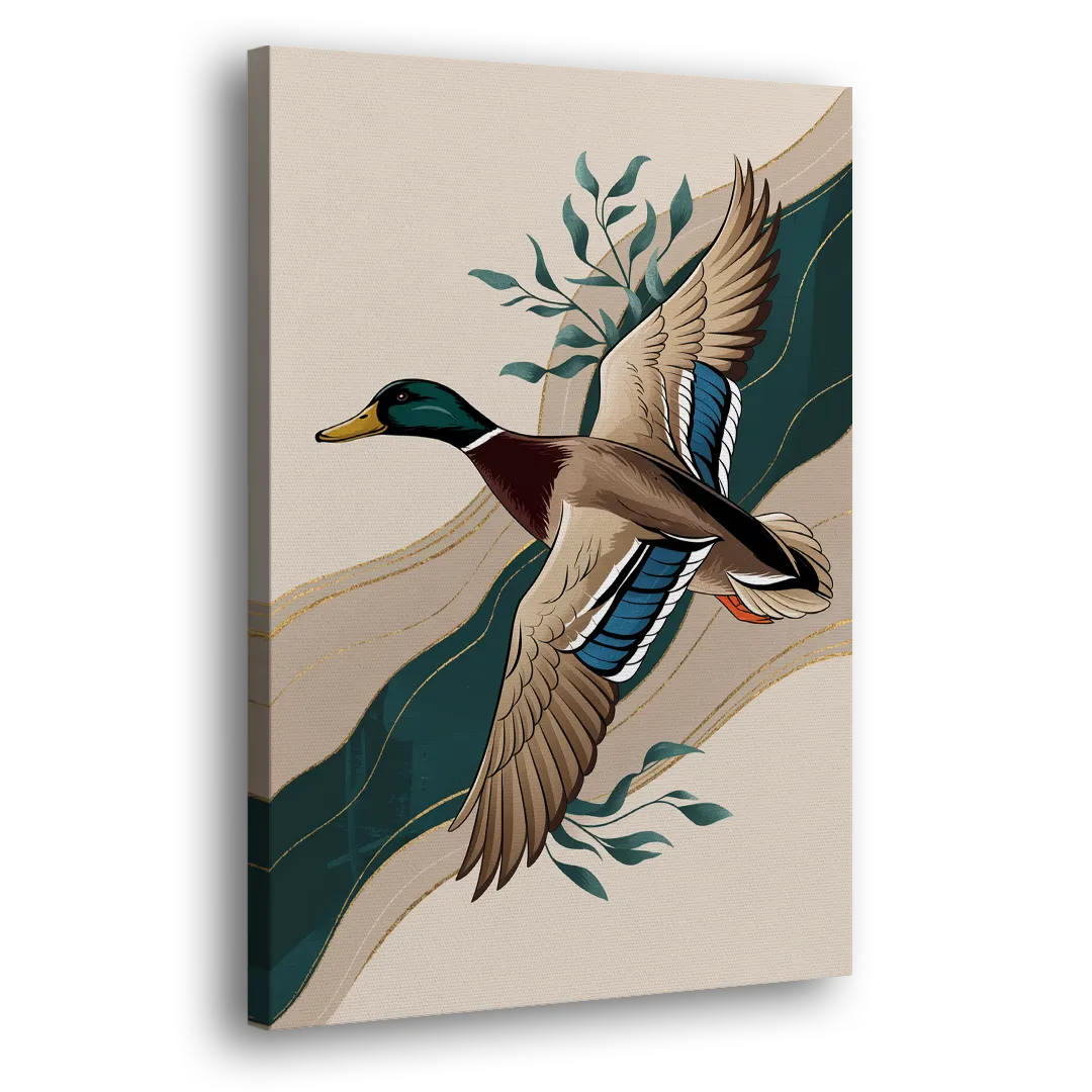 Eugene Ducks Fan Design Side - Canvas Wall Art