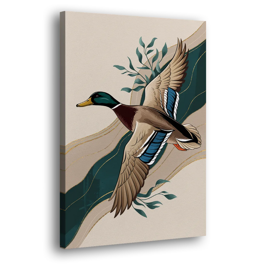 Eugene Ducks Fan Design Side - Canvas Wall Art
