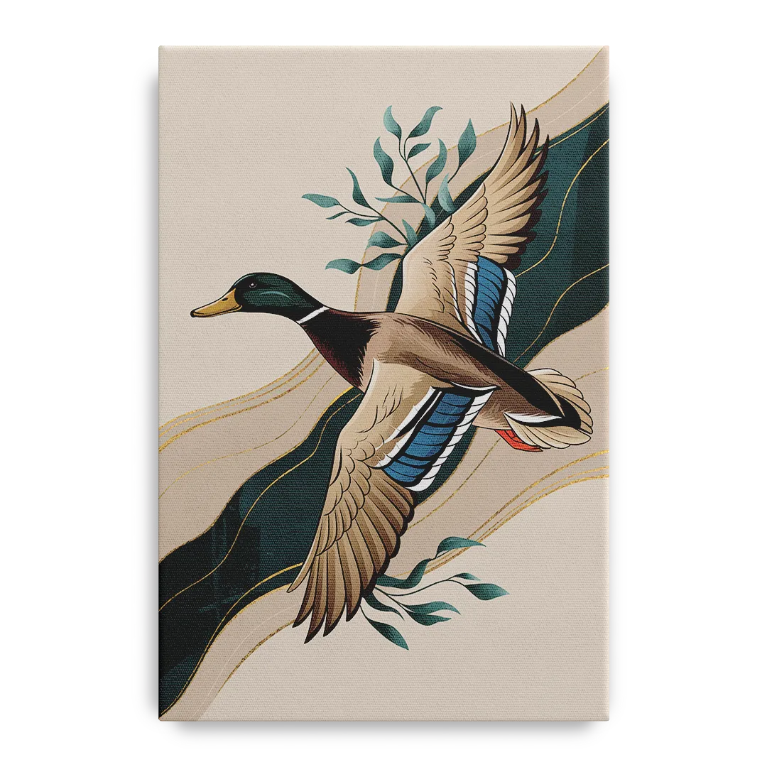 Eugene Ducks Fan Design Front - Canvas Wall Art