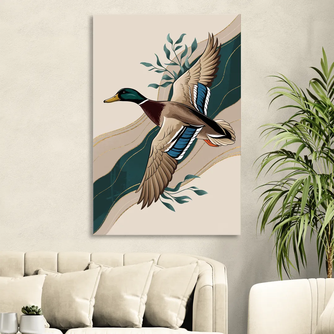 Eugene Ducks Fan Design Living Room - Canvas Wall Art